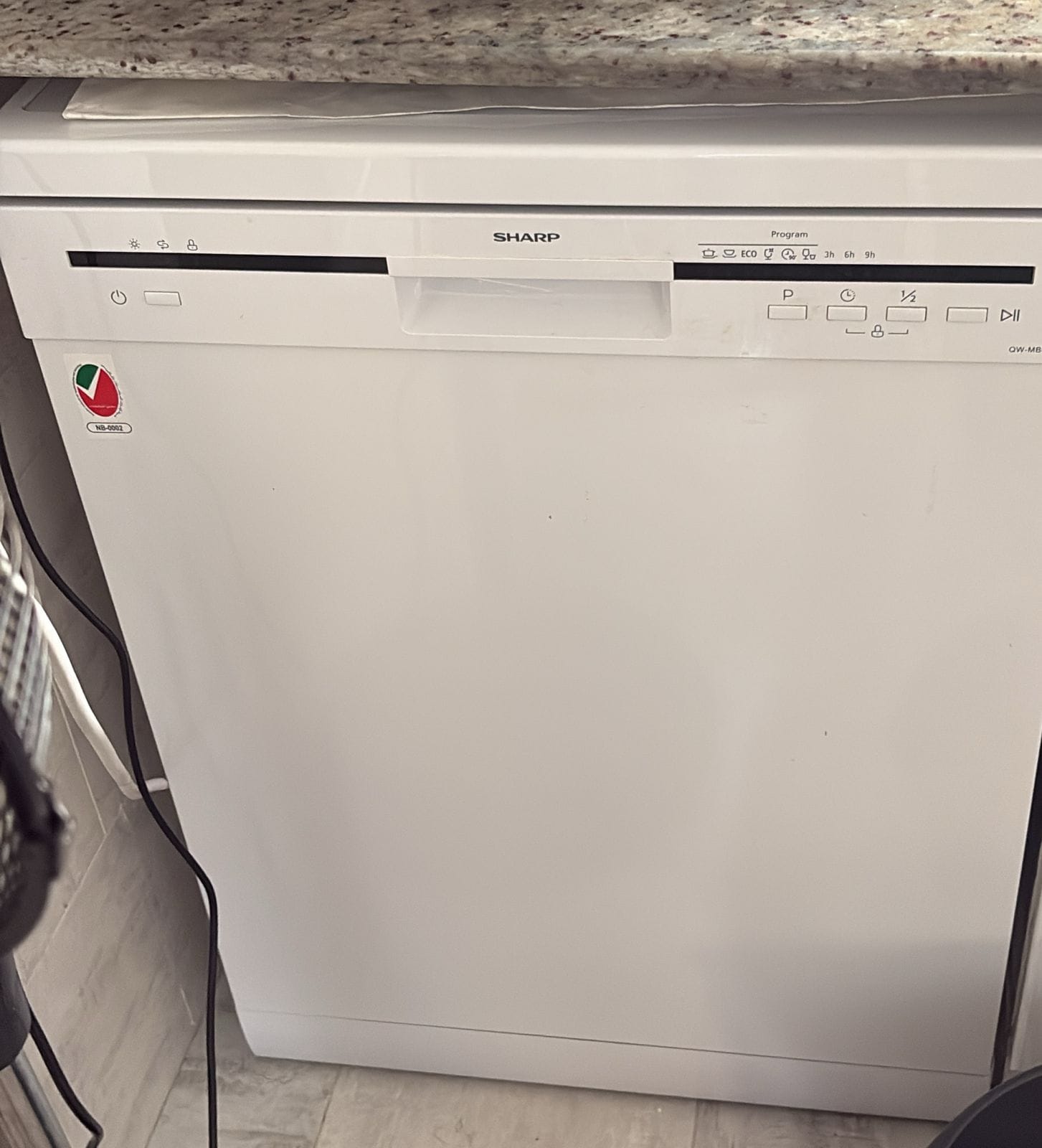 Free-standing dishwasher attended on a UAE service call