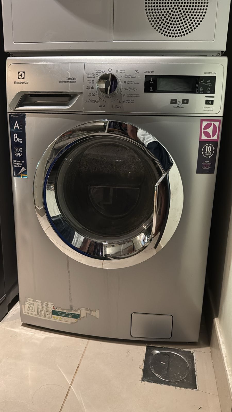 Front-load washing machine attended on a UAE service call